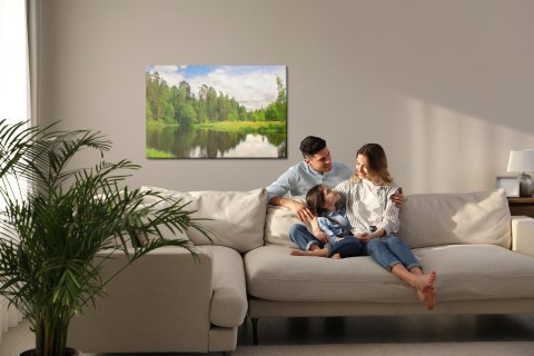 Obraz Na Płótnie Leśny Krajobraz Z Jeziorem