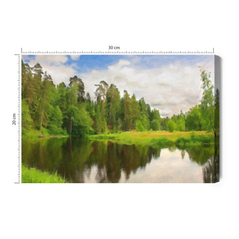 Obraz Na Płótnie Leśny Krajobraz Z Jeziorem