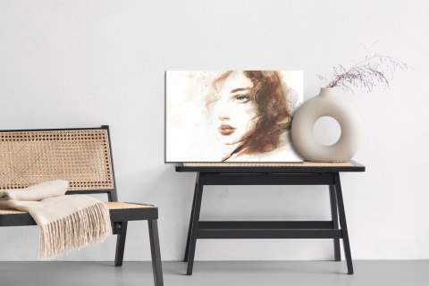 Obraz Na Płótnie Portret Kobiety W Brązowych Barwach