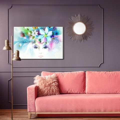 Obraz Na Płótnie Twarz Kobiety Z Roślinami