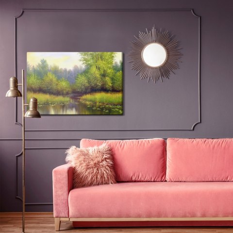 Obraz Na Płótnie Wiosenny Pejzaż Z Jeziorem