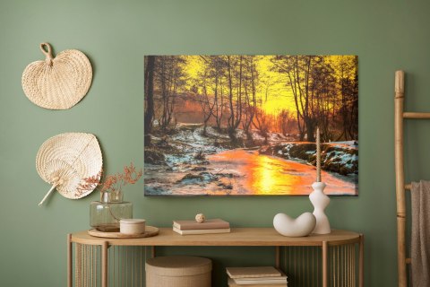 Obraz Na Płótnie Zachód Słońca W Lesie
