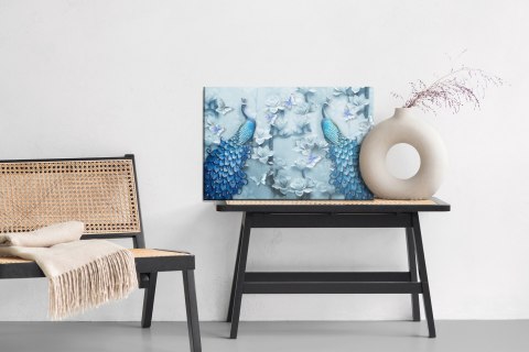 Obraz Na Płótnie Kolorowe Pawie - Efekt 3D