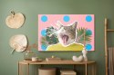 Obraz Na Płótnie Kot I Liście - Styl Pop Art