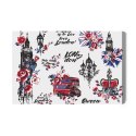 Obraz Na Płótnie Londyńskie Symbole I Kwiaty