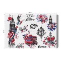 Obraz Na Płótnie Londyńskie Symbole I Kwiaty