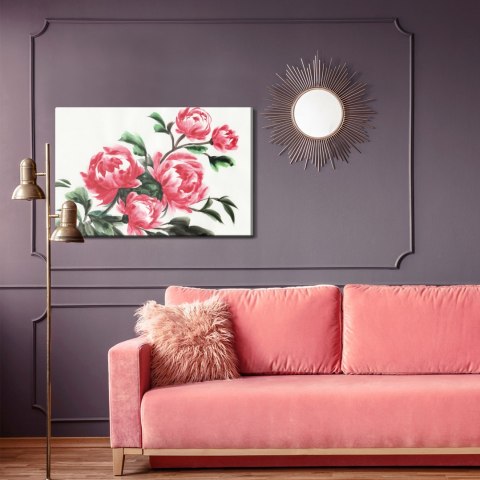 Obraz Na Płótnie Peonie Malowane Akwarelą