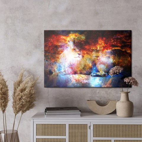 Obraz Na Płótnie Lew W Przestrzeni Kosmicznej