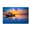 Obraz Na Płótnie Łódź, Zachód Słońca