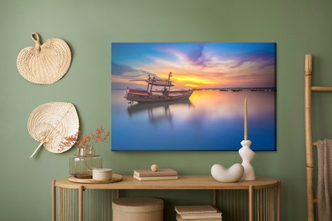 Obraz Na Płótnie Łódź, Zachód Słońca