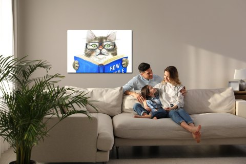 Obraz Na Płótnie Zaczytany Kot