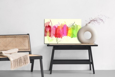 Obraz Na Płótnie Akwarelowe Liście O Jesiennych Kolorach