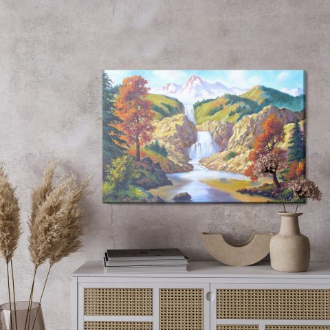 Obraz Na Płótnie Jesienny Wodospad Jak Malowany