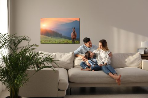 Obraz Na Płótnie Koń Na Tle Zachodu Słońca