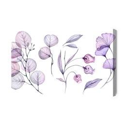 Obraz Na Płótnie Fioletowo-Różowe Liście I Kwiaty