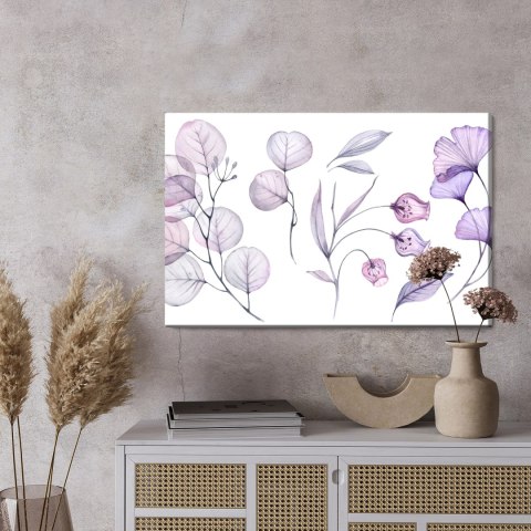 Obraz Na Płótnie Fioletowo-Różowe Liście I Kwiaty