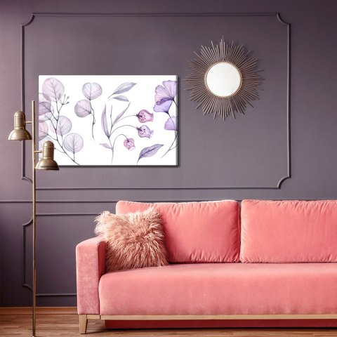 Obraz Na Płótnie Fioletowo-Różowe Liście I Kwiaty