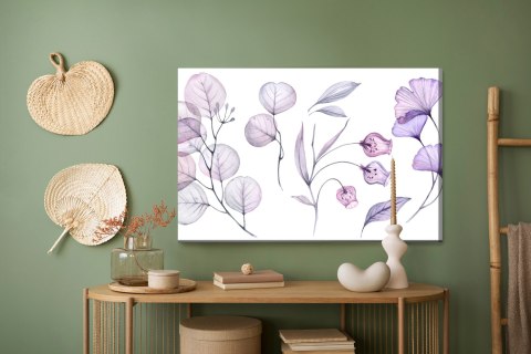 Obraz Na Płótnie Fioletowo-Różowe Liście I Kwiaty