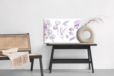 Obraz Na Płótnie Fioletowo-Różowe Liście I Kwiaty