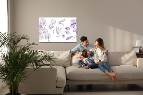 Obraz Na Płótnie Fioletowo-Różowe Liście I Kwiaty