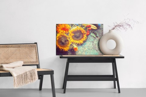 Obraz Na Płótnie Jesienna Kompozycja Kwiatowa W Stylu Vintage