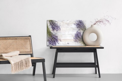 Obraz Na Płótnie Kwiaty Lawendy Na Tle Desek