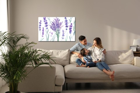 Obraz Na Płótnie Kwitnąca Lawenda Malowana Akwarelą