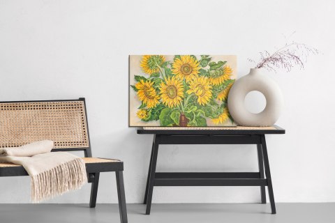 Obraz Na Płótnie Słoneczniki W Wazonie