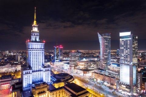Obraz Na Płótnie Warszawa Nocą