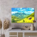 Obraz Na Płótnie Malowany Krajobraz Górski