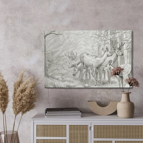 Obraz Na Płótnie Szkic Jeleni