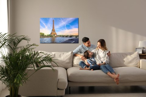 Obraz Na Płótnie Widok 3D Na Sekwanę I Wieżę Eiffla