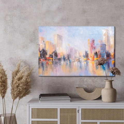 Obraz Na Płótnie Abstrakcyjna Panorama Miasta