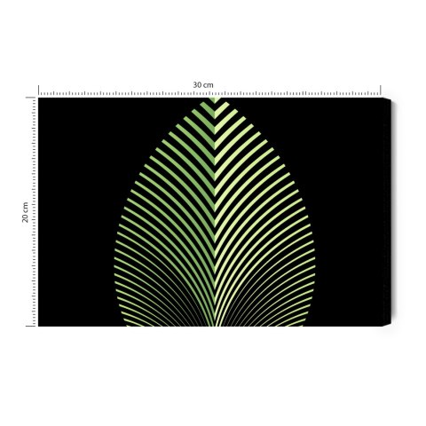 Obraz Na Płótnie Abstrakcyjny Wzór Liścia Na Czarnym Tle