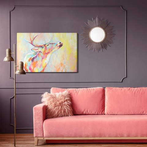 Obraz Na Płótnie Akwarelowy Kolorowy Jeleń