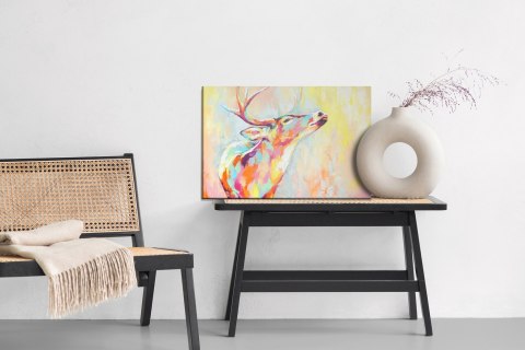 Obraz Na Płótnie Akwarelowy Kolorowy Jeleń