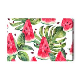 Obraz Na Płótnie Arbuzy Z Tropikalnymi Liśćmi