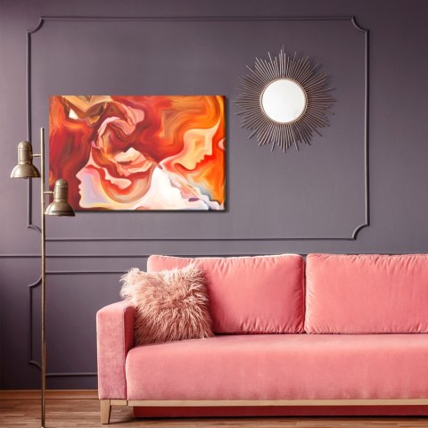 Obraz Na Płótnie Czerwona Abstrakcja Z Twarzą