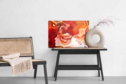 Obraz Na Płótnie Czerwona Abstrakcja Z Twarzą