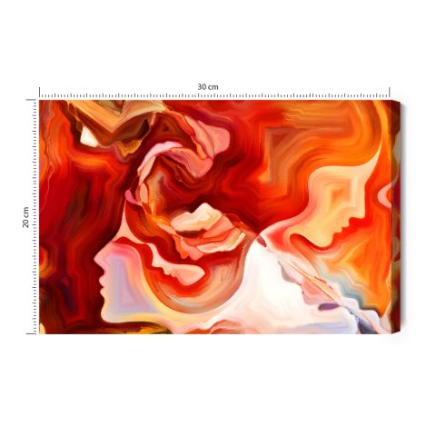 Obraz Na Płótnie Czerwona Abstrakcja Z Twarzą