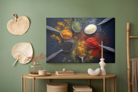 Obraz Na Płótnie Kolorowe Przyprawy Na Łyżkach