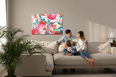 Obraz Na Płótnie Owoce Granatu Malowane Akwarelą