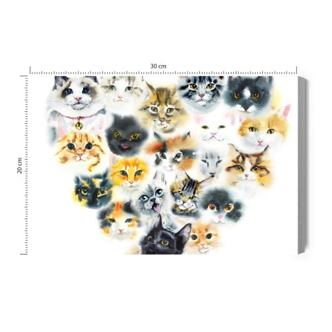 Obraz Na Płótnie Serce Z Kotów