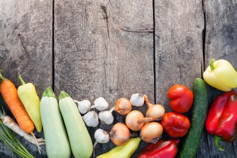 Obraz Na Płótnie Warzywa Na Drewnie