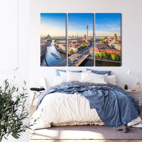 Obraz Wieloczęściowy Rzeka Sprewa I Panoramiczny Widok Berlina