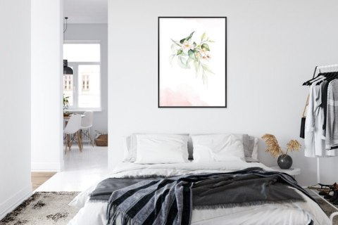 Plakat Kwiatowa Gałązka Rama Aluminiowa Kolor Czarny