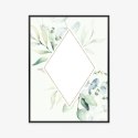 Plakat Kwiatowa Geometria Rama Aluminiowa Kolor Czarny