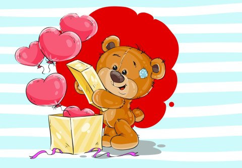 Fototapeta The Big Heart Bears: Box Of Hearts