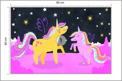 Fototapeta Ula La Unicornio & Lola Pod Gwiazdami