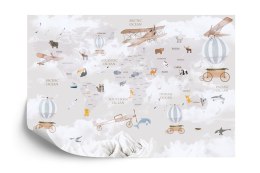 Fototapeta Animals World Map For Kids Wallpaper Design